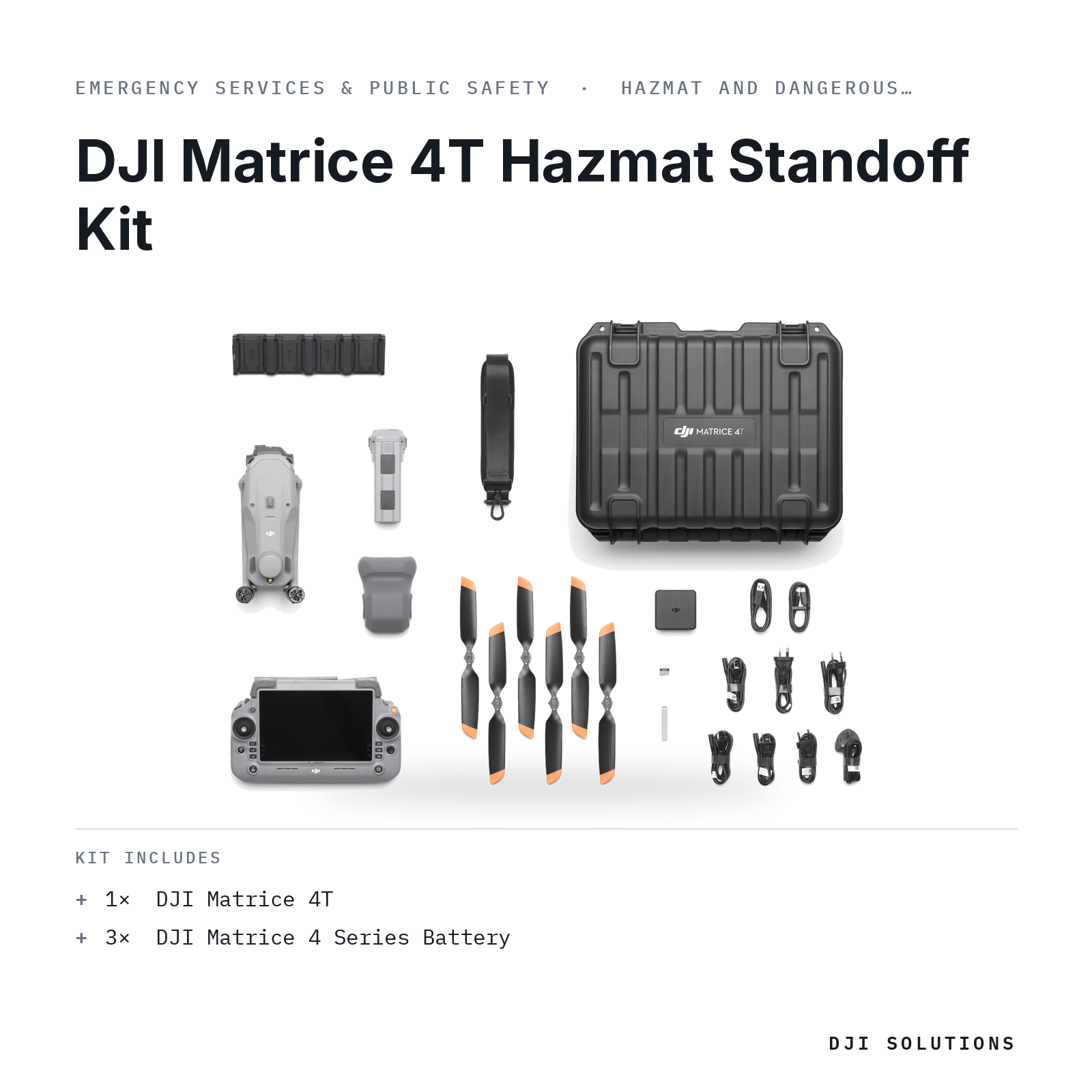 DJI Matrice 4T Hazmat Standoff Kit — kit contents graphic